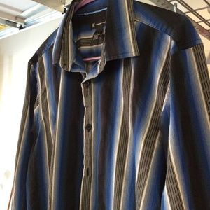 Men's Blue Striped Button Down Size large